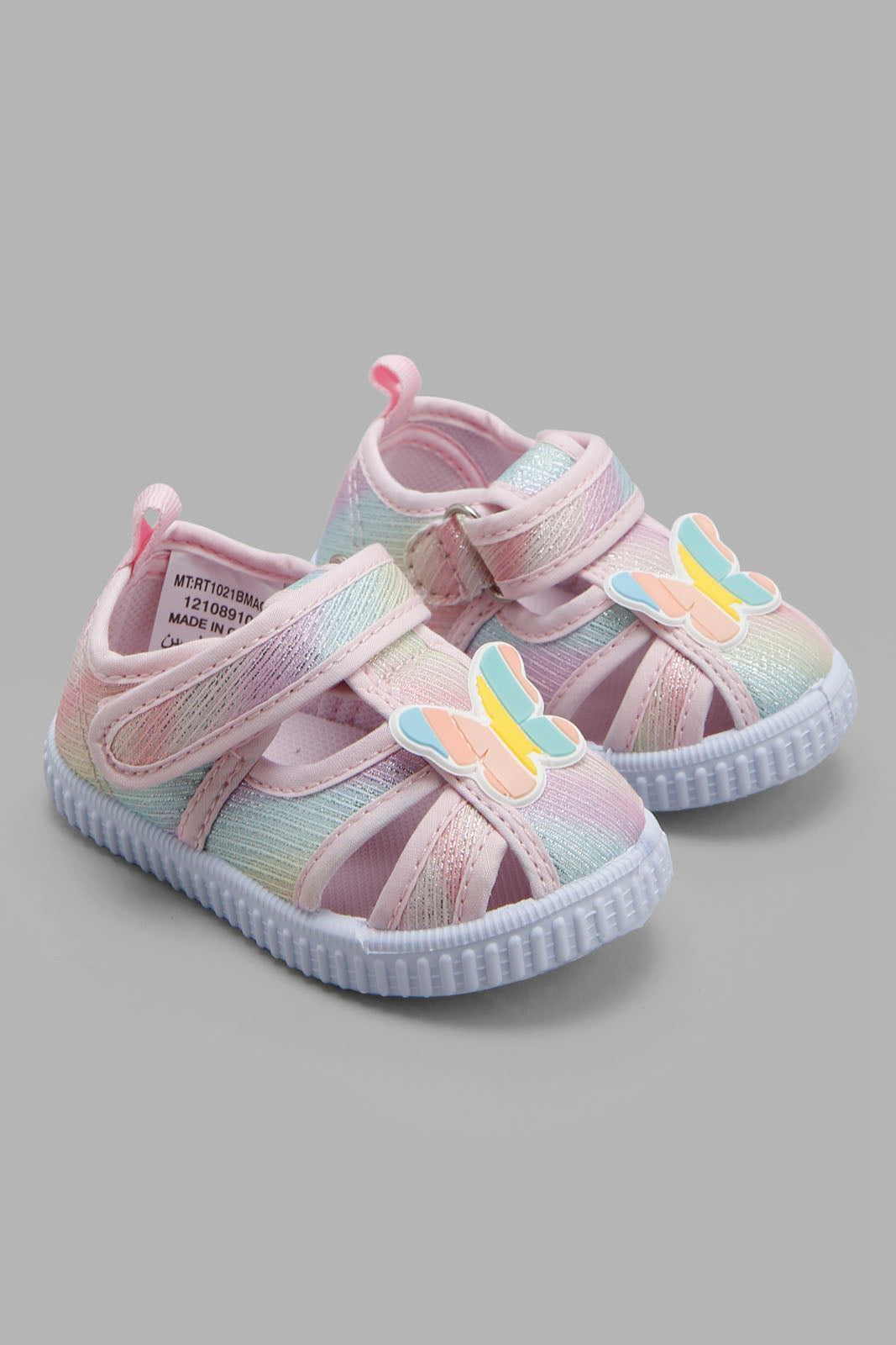 Redtag-Pale-Pink-Butterfly-Pump-Bundle,-Category:Trainers,-Colour:Pink,-Deals:3-For-90,-Deals:New-In,-Filter:Girls-Footwear-(1-to-3-Yrs),-ING-Trainers,-New-In-ING-FOO,-Section:Girls-(0-to-14Yrs),-W22O-Infant-Girls-1 to 3 Years