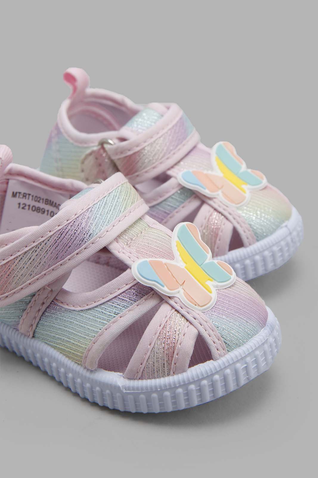 Redtag-Pale-Pink-Butterfly-Pump-Bundle,-Category:Trainers,-Colour:Pink,-Deals:3-For-90,-Deals:New-In,-Filter:Girls-Footwear-(1-to-3-Yrs),-ING-Trainers,-New-In-ING-FOO,-Section:Girls-(0-to-14Yrs),-W22O-Infant-Girls-1 to 3 Years