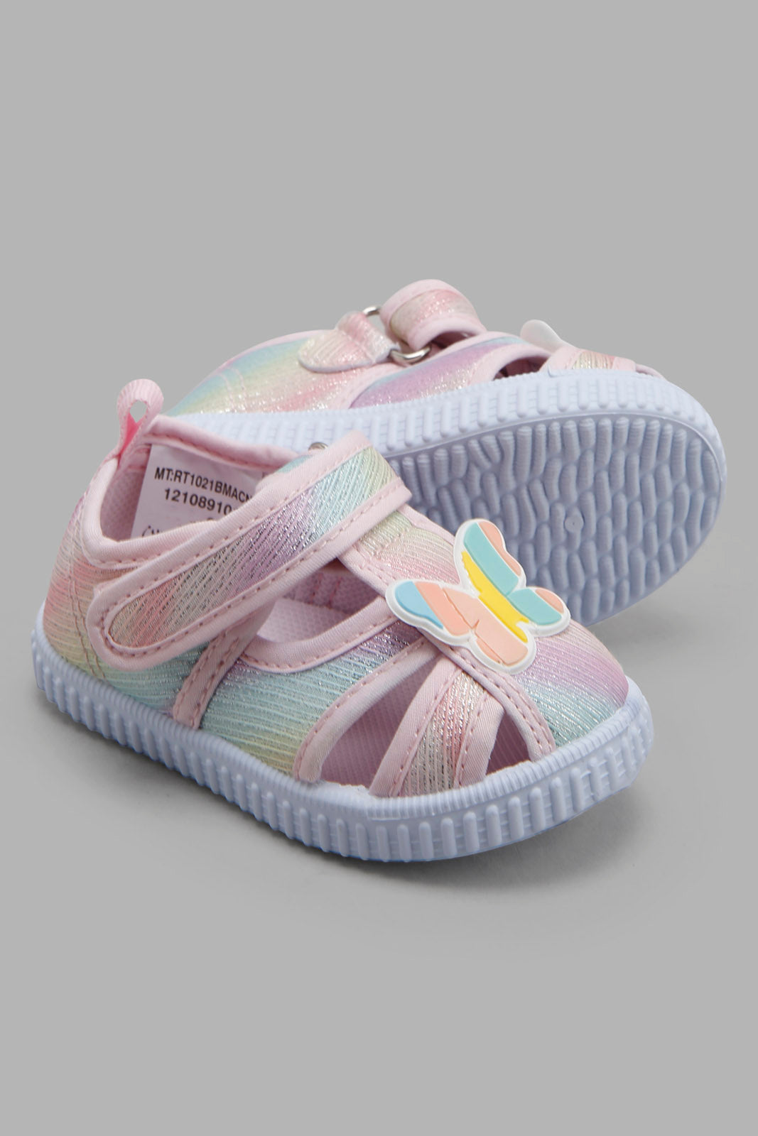 Redtag-Pale-Pink-Butterfly-Pump-Bundle,-Category:Trainers,-Colour:Pink,-Deals:3-For-90,-Deals:New-In,-Filter:Girls-Footwear-(1-to-3-Yrs),-ING-Trainers,-New-In-ING-FOO,-Section:Girls-(0-to-14Yrs),-W22O-Infant-Girls-1 to 3 Years