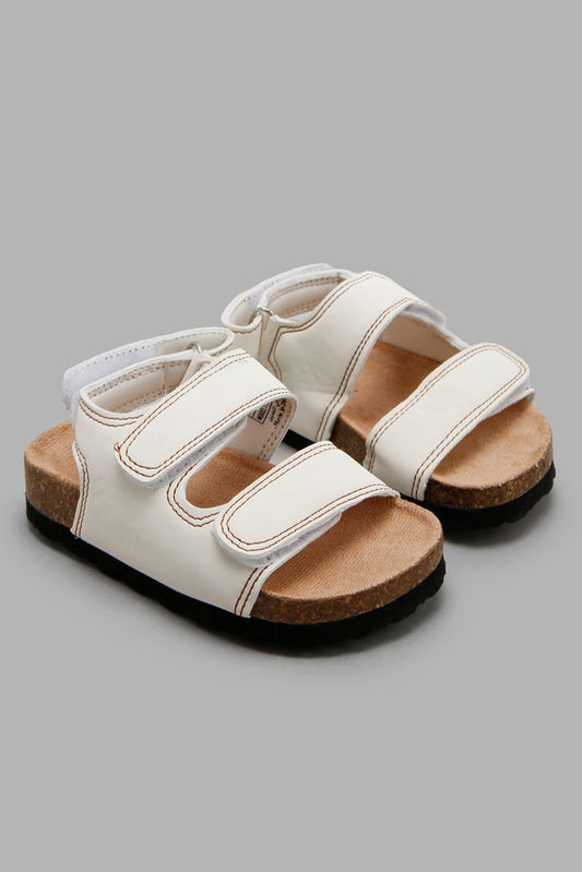 Redtag-Cream-Velcro-Strap-Sandal-Category:Sandals,-Colour:Cream,-Deals:New-In,-Filter:Boys-Footwear-(1-to-3-Yrs),-INB-Sandals,-New-In-INB-FOO,-Non-Sale,-Section:Boys-(0-to-14Yrs),-W22O-Infant-Boys-1 to 3 Years