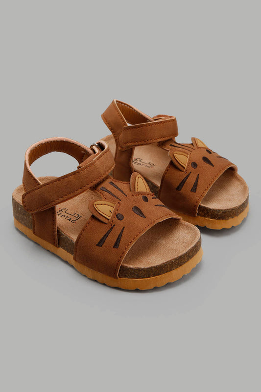 Redtag-Brown-Cat-Sandal-Category:Sandals,-Colour:Brown,-Deals:New-In,-Filter:Boys-Footwear-(1-to-3-Yrs),-INB-Sandals,-New-In-INB-FOO,-Non-Sale,-Section:Boys-(0-to-14Yrs),-W22O-Infant-Boys-1 to 3 Years