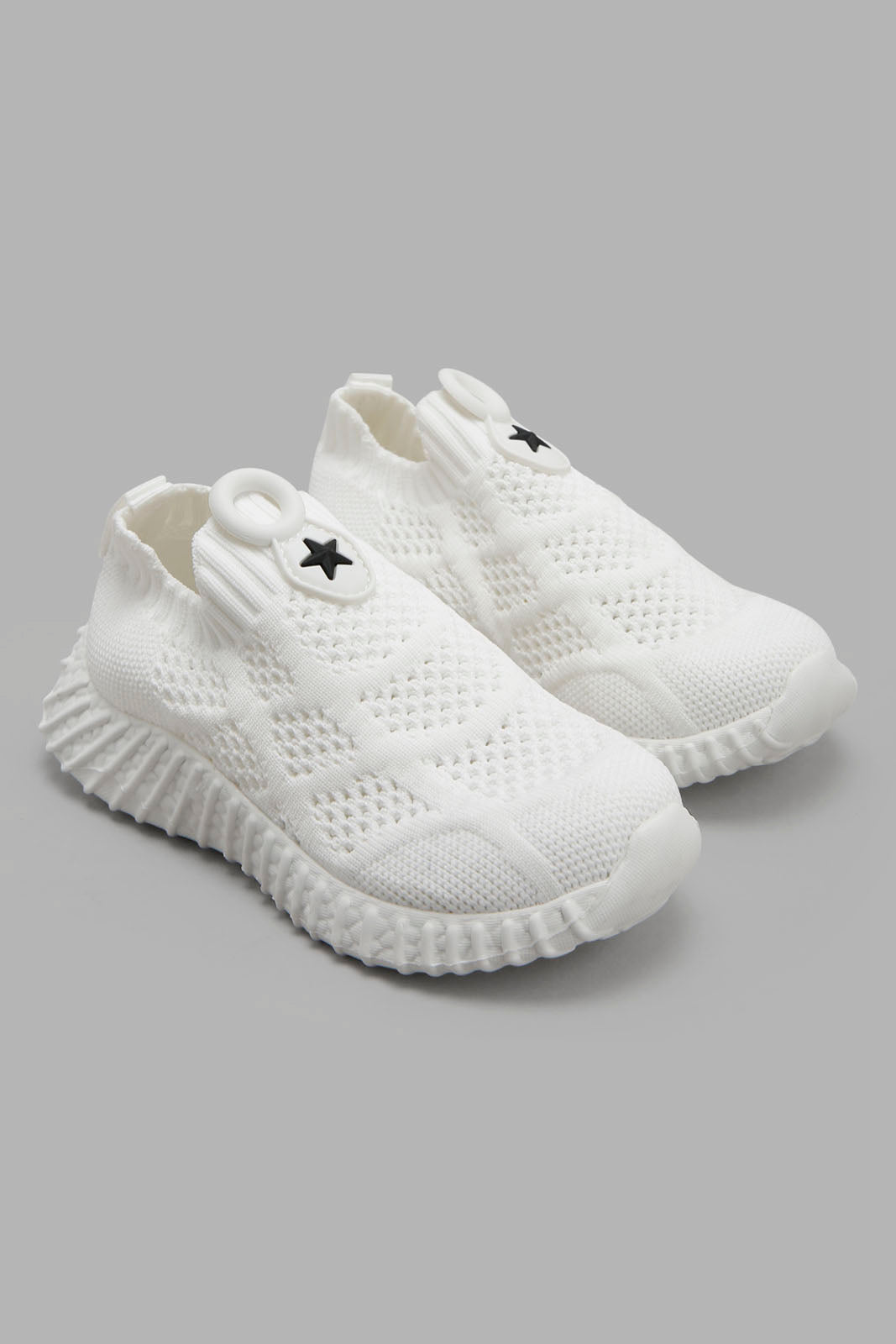 Redtag-White-Fly-Knit-Slip-On--Infant-Boys-1 to 3 Years