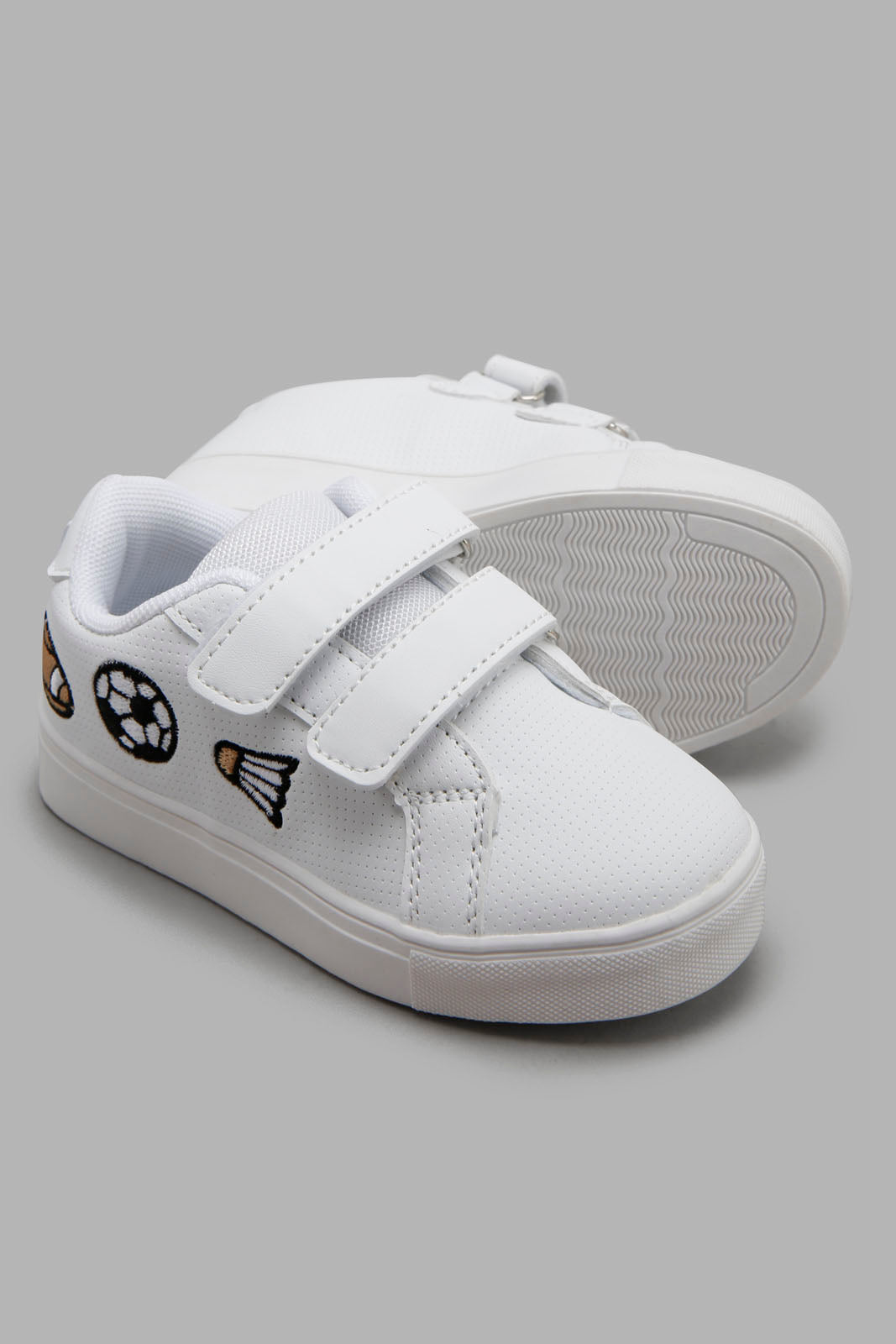 Redtag-White-Football-Printed-Sneaker-Category:Shoes,-Colour:White,-Filter:Boys-Footwear-(1-to-3-Yrs),-INB-Sandals,-New-In,-New-In-INB-FOO,-Non-Sale,-Section:Boys-(0-to-14Yrs),-W22O-Infant-Boys-1 to 3 Years