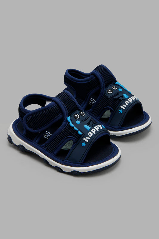 Redtag-Navy-Dinosaur-Pump--Infant-Boys-1 to 3 Years
