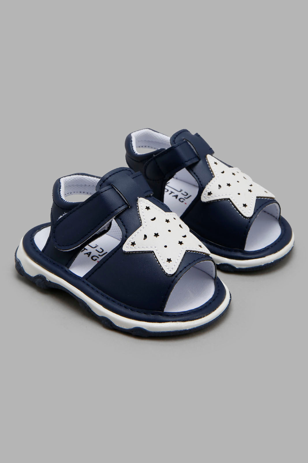 Redtag-Navy-Strap-Pump--Infant-Boys-1 to 3 Years