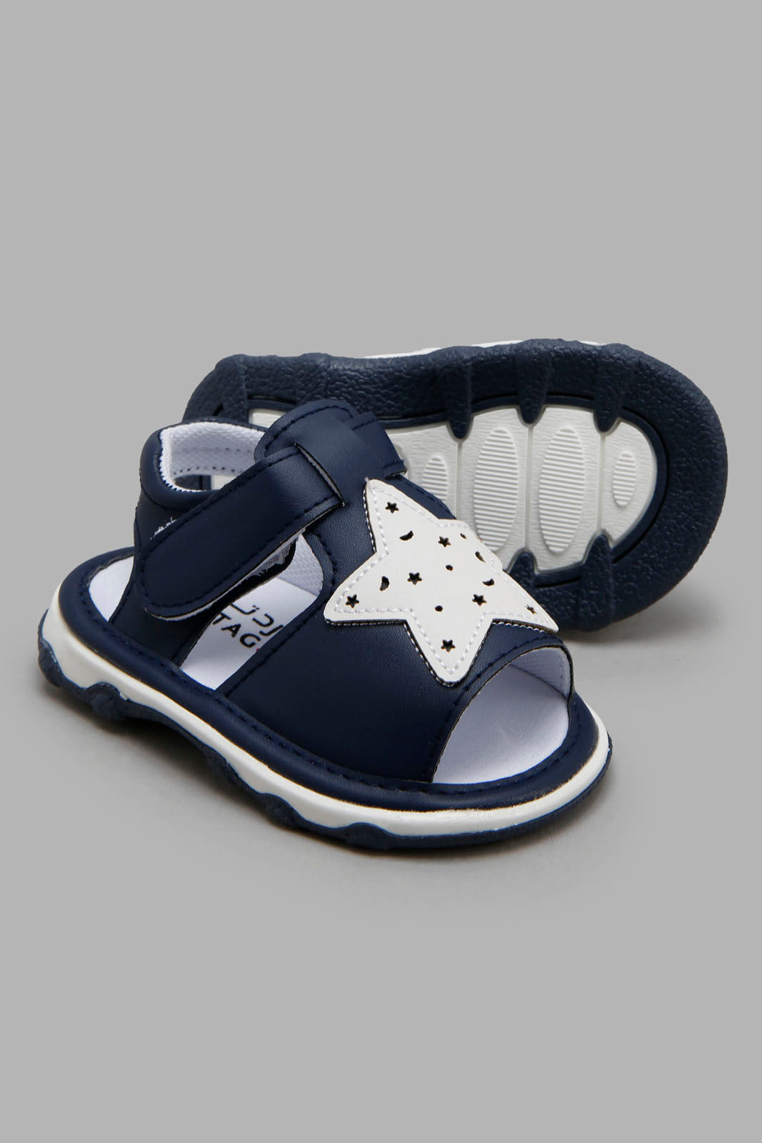 Redtag-Navy-Strap-Pump--Infant-Boys-1 to 3 Years