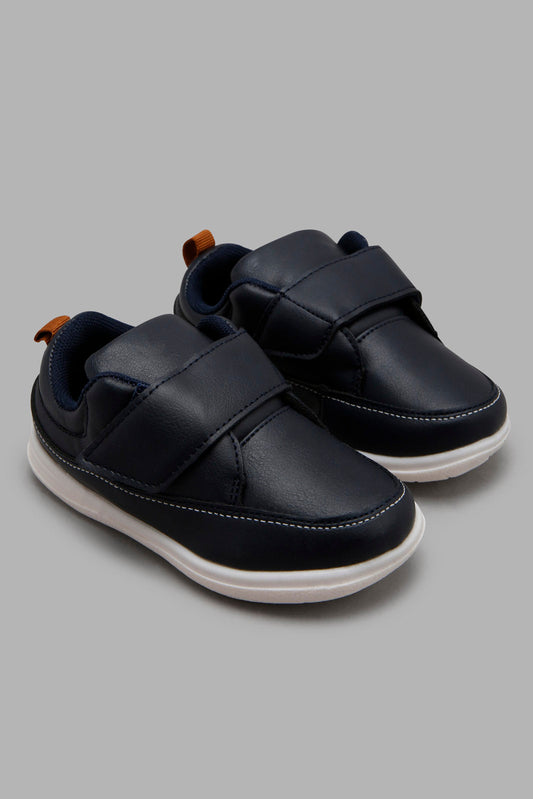 Redtag-Navy-Velcro-Strap-Sneaker-Category:Shoes,-Colour:Navy,-Filter:Boys-Footwear-(1-to-3-Yrs),-INB-Sandals,-New-In,-New-In-INB-FOO,-Non-Sale,-Section:Boys-(0-to-14Yrs),-W22O-Infant-Boys-1 to 3 Years
