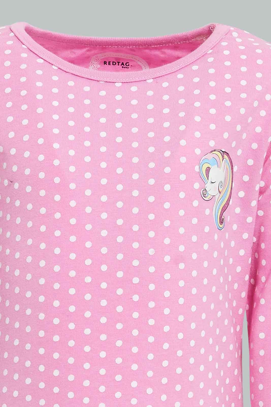Redtag-Multi-Colour-Unicorn-Print-2Pcs-Pack-Short-&-Full-Length-Pyjama-Set-Colour:Assorted,-Filter:Infant-Girls-(3-to-24-Mths),-Infant-Girls-Pyjama-Sets,-New-In,-New-In-ING,-Non-Sale,-S22B,-Section:Kidswear-Infant-Girls-3 to 24 Months