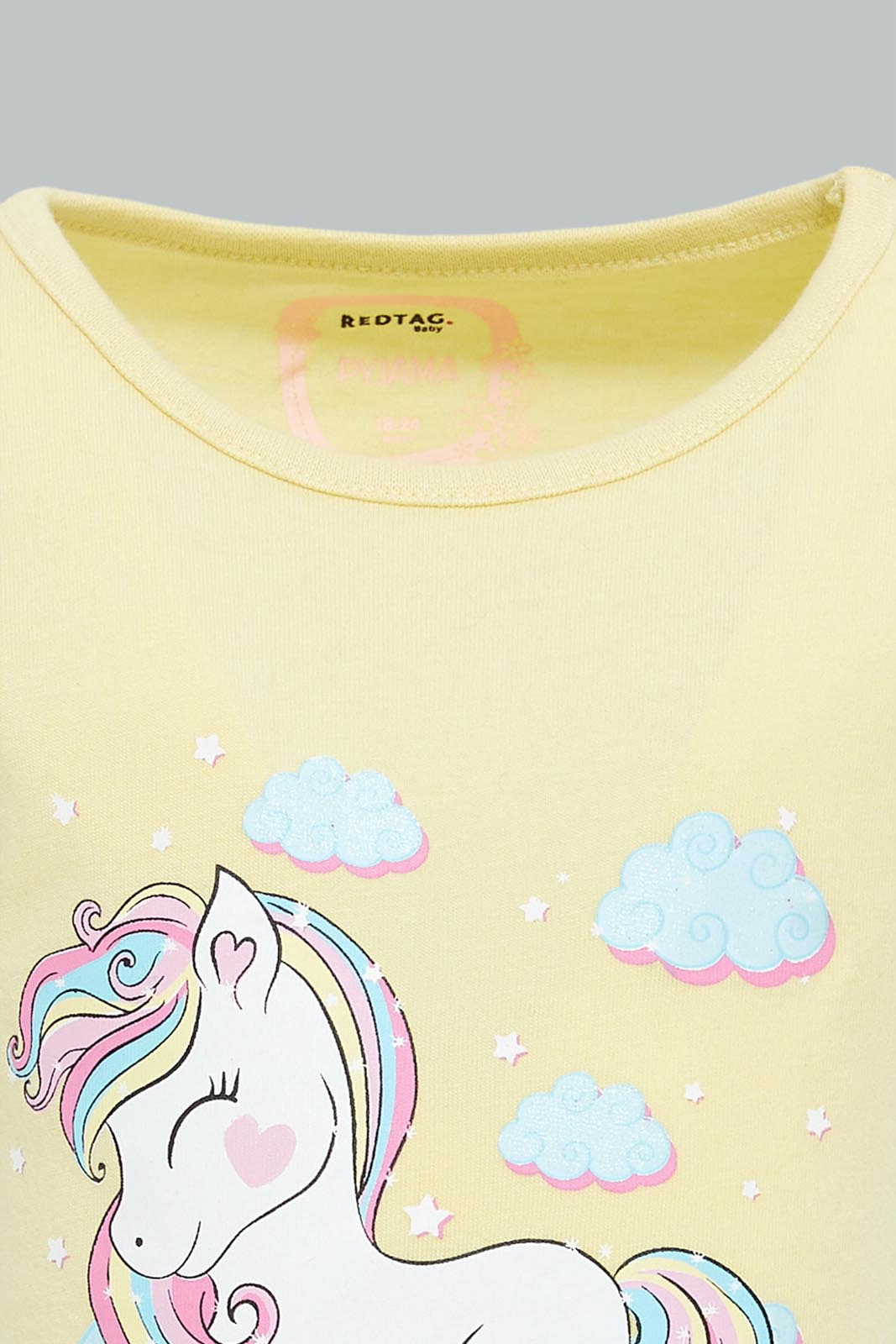 Redtag-Multi-Colour-Unicorn-Print-2Pcs-Pack-Short-&-Full-Length-Pyjama-Set-Colour:Assorted,-Filter:Infant-Girls-(3-to-24-Mths),-Infant-Girls-Pyjama-Sets,-New-In,-New-In-ING,-Non-Sale,-S22B,-Section:Kidswear-Infant-Girls-3 to 24 Months