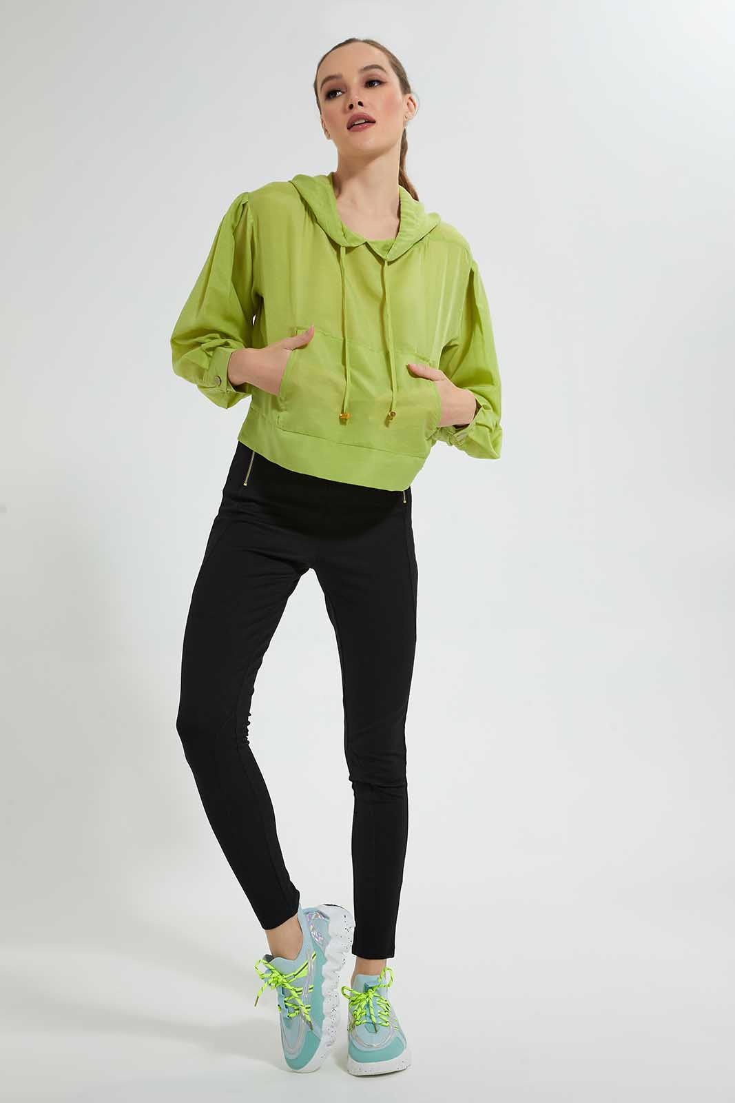 Redtag-Green-Top-With-Front-Zipper-Blouses-Women's-