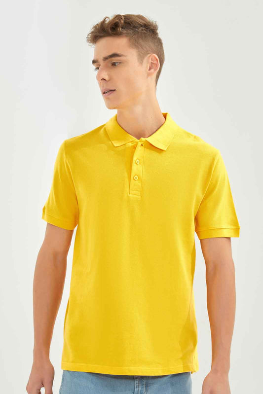Redtag-Yellow-Basic-Polo-Shirt-Category:Polo-T-Shirts,-Colour:Yellow,-Dept:Menswear,-Filter:Men's-Clothing,-Men-T-Shirts,-Non-Sale,-S22A,-Section:Men,-TBL-Men's-