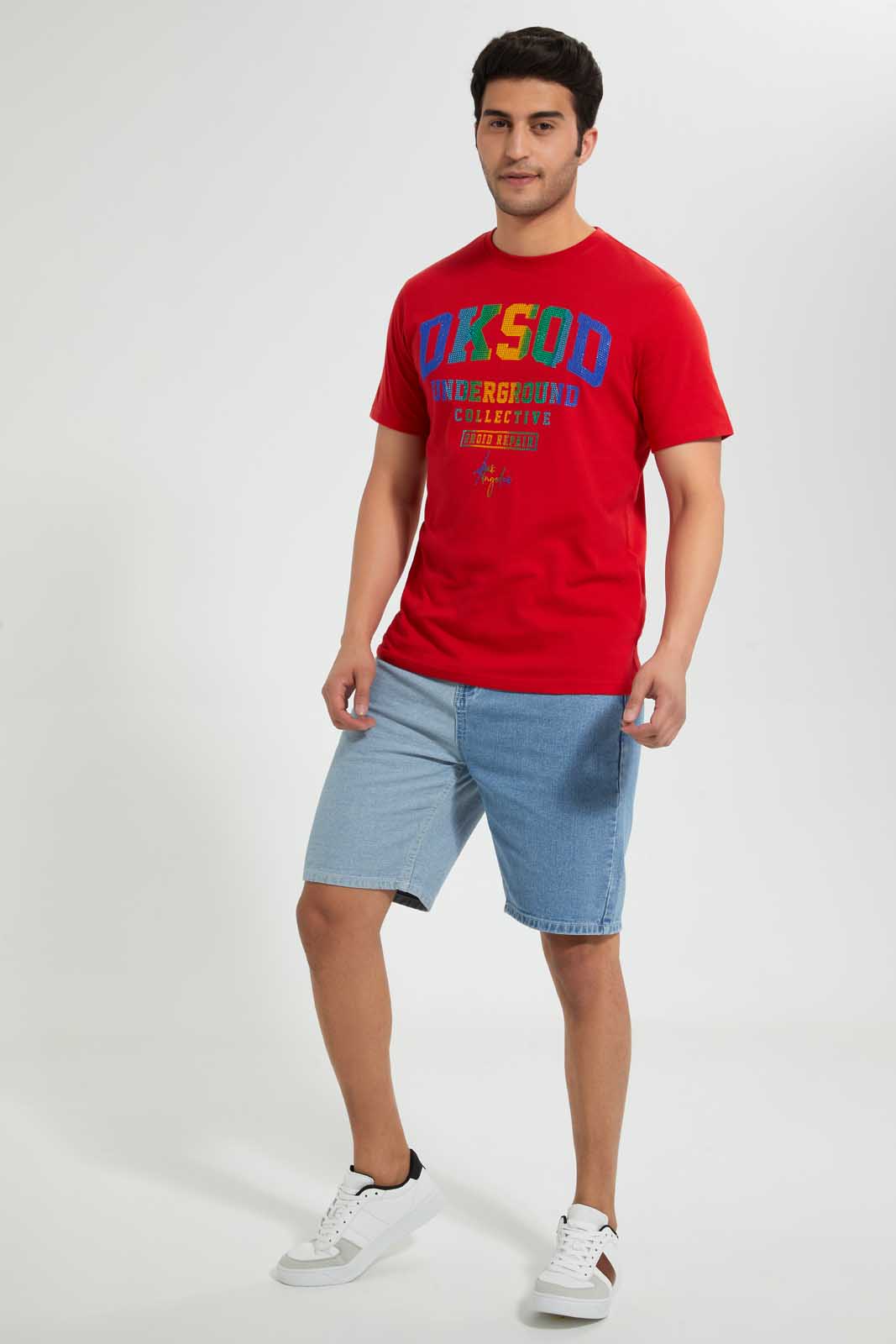 Redtag-Mid-Wash-5-Pocket-Denim-Short-Swimwear--