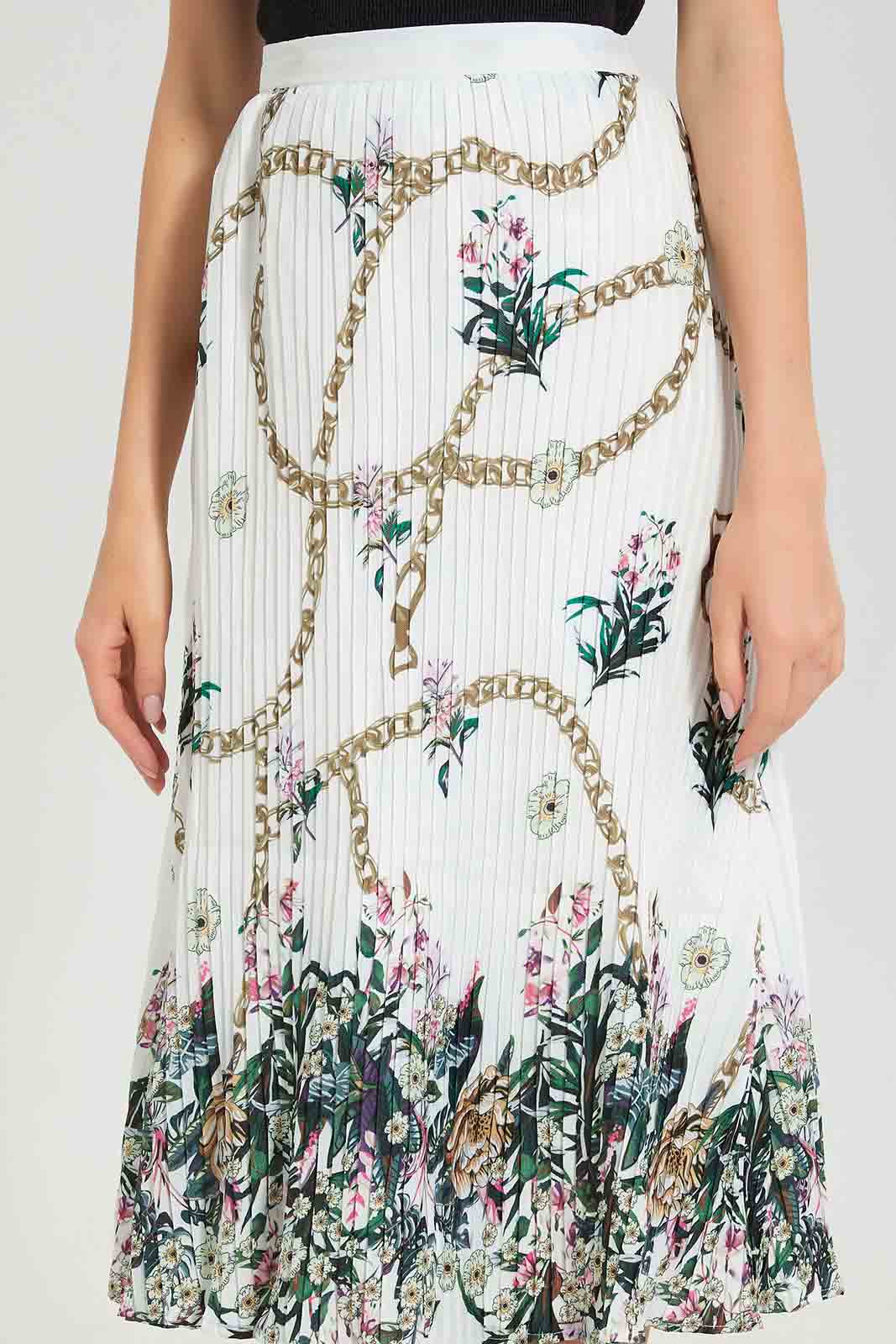 Redtag-White-Placement-Printed-Pleated-Skirt-Category:Skirts,-Colour:White,-Deals:New-In,-Filter:Women's-Clothing,-LDC,-LDC-Skirts,-New-In-LDC-APL,-Non-Sale,-Section:Women,-W22O-Women's-