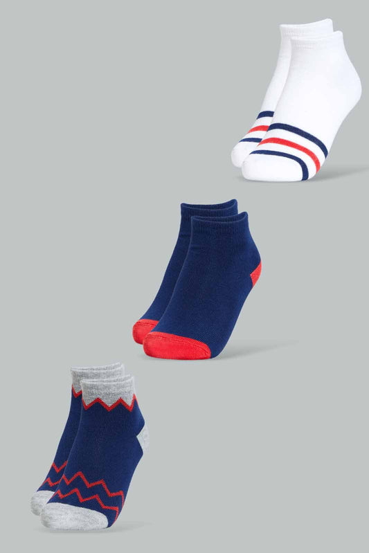 Redtag-Assorted-3Pk-Stripe-And-Plain-Socks-365,-BOY-Socks,-Category:Socks,-Colour:White,-ESS,-Filter:Boys-(2-to-8-Yrs),-New-In,-New-In-BOY-APL,-Non-Sale,-Section:Kidswear-Boys-