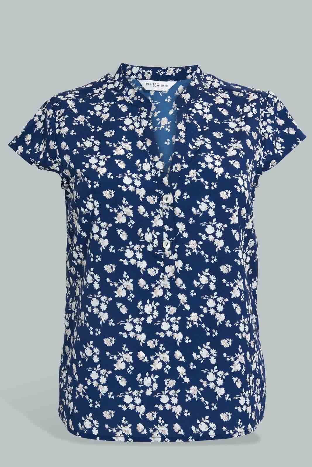 Redtag-Printed-Placket-Detail-Blouse-Blouses-Women's-