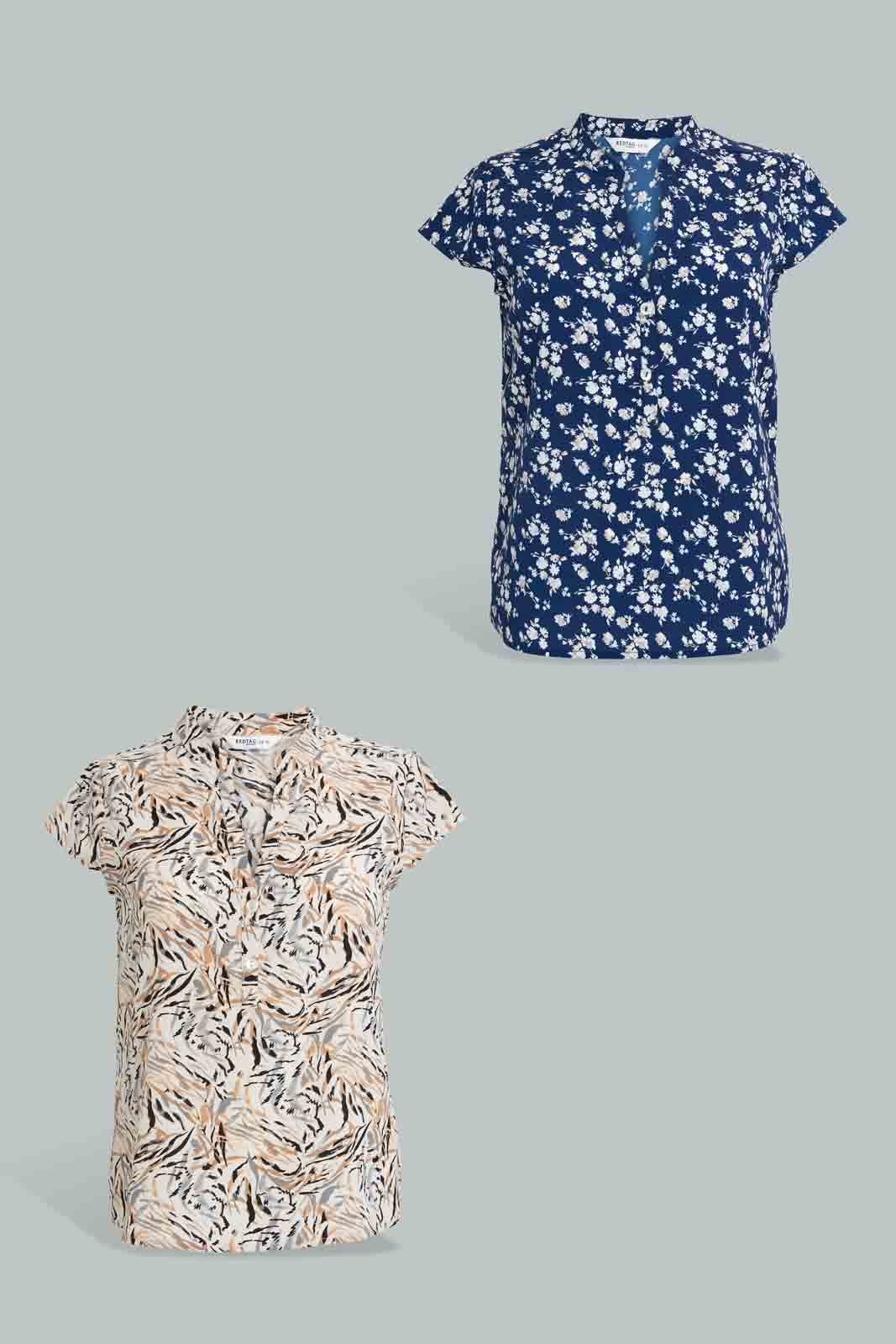 Redtag-Printed-Placket-Detail-Blouse-Blouses-Women's-