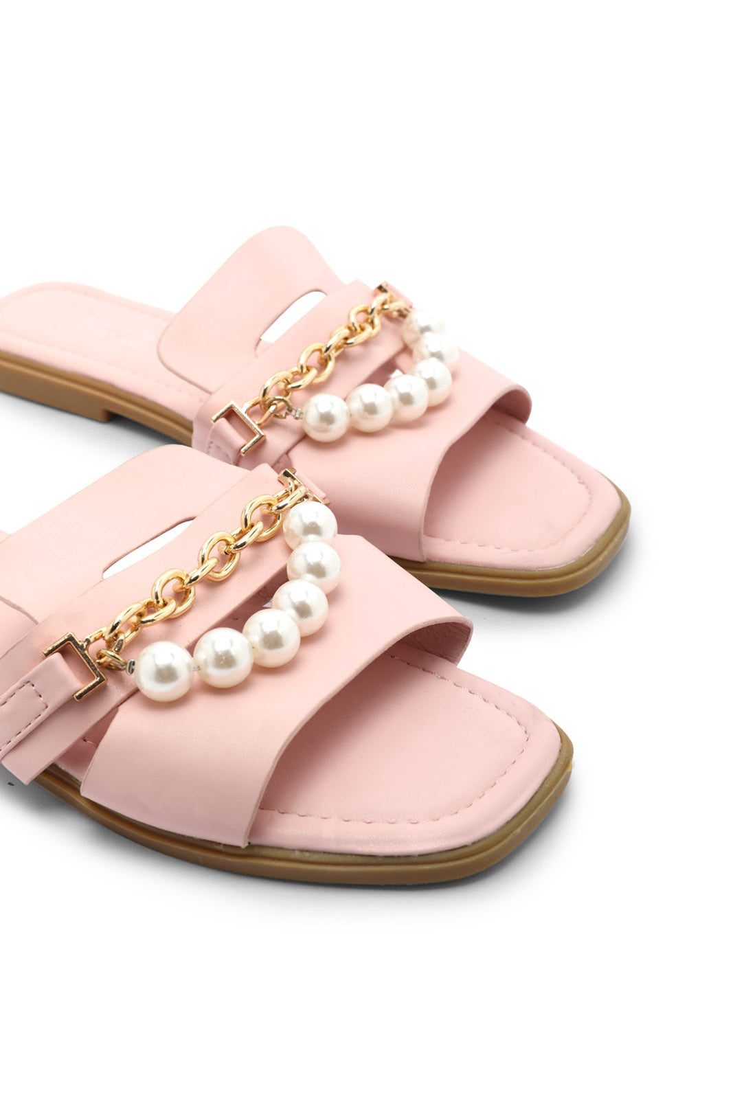 Redtag-Pink-Pearl-Trim-Mule-Category:Sandals,-Colour:Pink,-Deals:New-In,-Dept:Ladieswear,-Filter:Women's-Footwear,-LEC-Sandals,-New-In-Women-FOO,-Non-Sale,-Section:Women,-W22O-Women's-