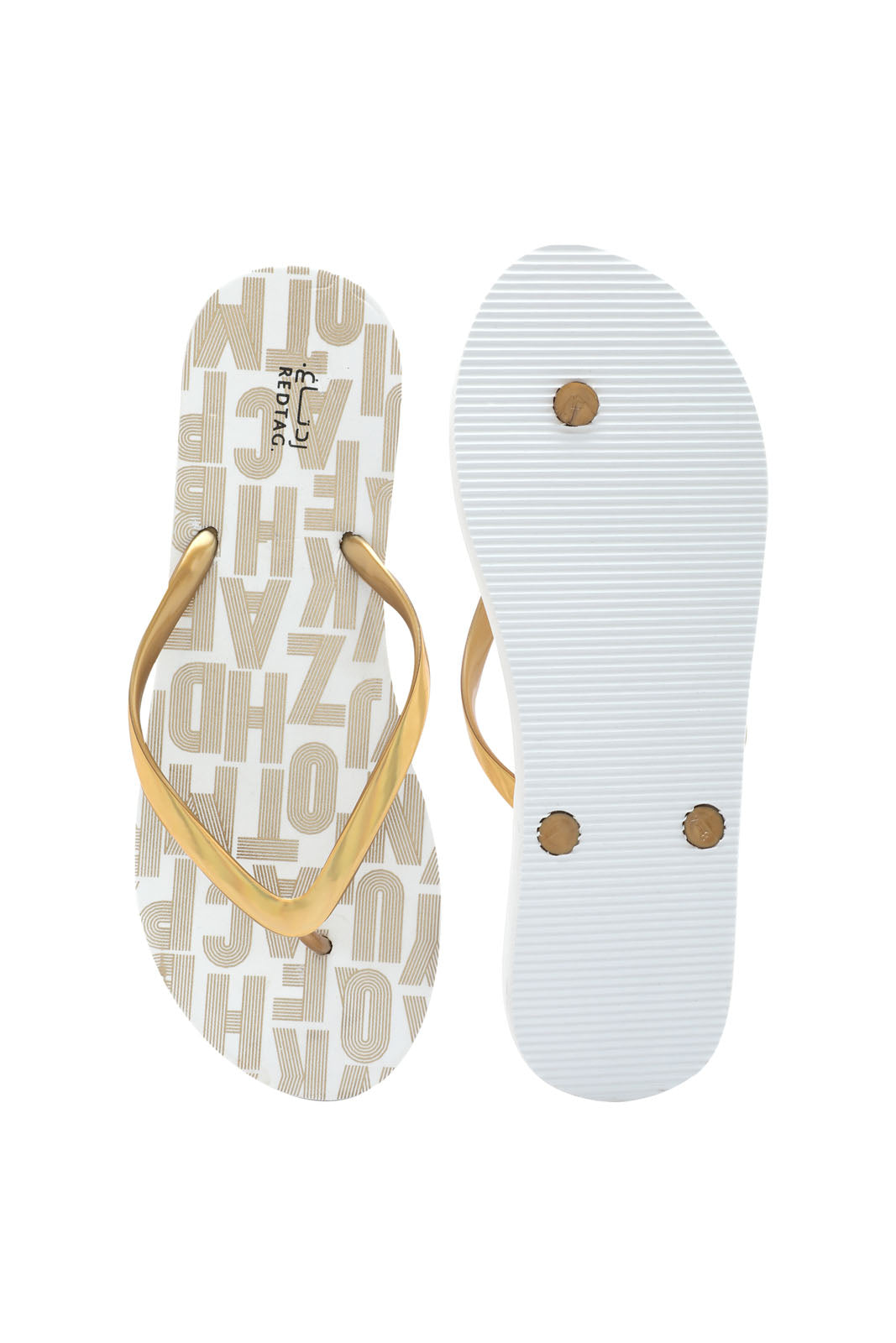 Redtag-Gold-Slogan-Flip-Flop-Category:Flip-Flops,-Colour:Gold,-Deals:New-In,-Dept:Ladieswear,-Filter:Women's-Footwear,-New-In-Women-FOO,-Section:Women,-W22O,-Women-Flip-Flops-Women's-