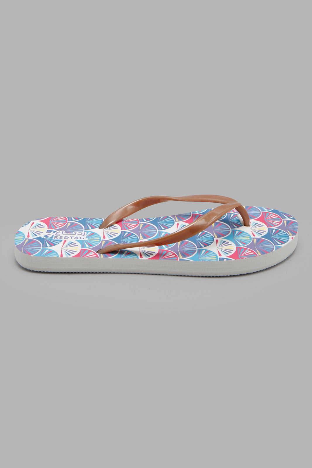 Redtag-Gold-Flip-Flop-With-Pastel-Sock-Print-Category:Flip-Flops,-Colour:Gold,-Deals:3-For-50,-Deals:New-In,-Filter:Women's-Footwear,-New-In-Women-FOO,-Non-Sale,-Section:Women,-W22O,-Women-Flip-Flops-Women's-