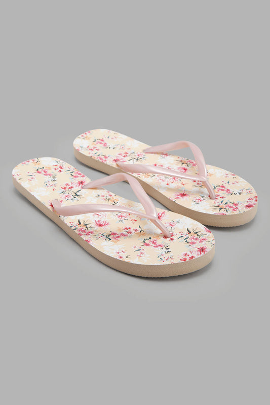 Redtag-Pink-Floral-Print-Flip-Flop-Category:Flip-Flops,-Colour:Pink,-Deals:3-For-50,-Deals:New-In,-Filter:Women's-Footwear,-New-In-Women-FOO,-Non-Sale,-Section:Women,-W22O,-Women-Flip-Flops-Women's-