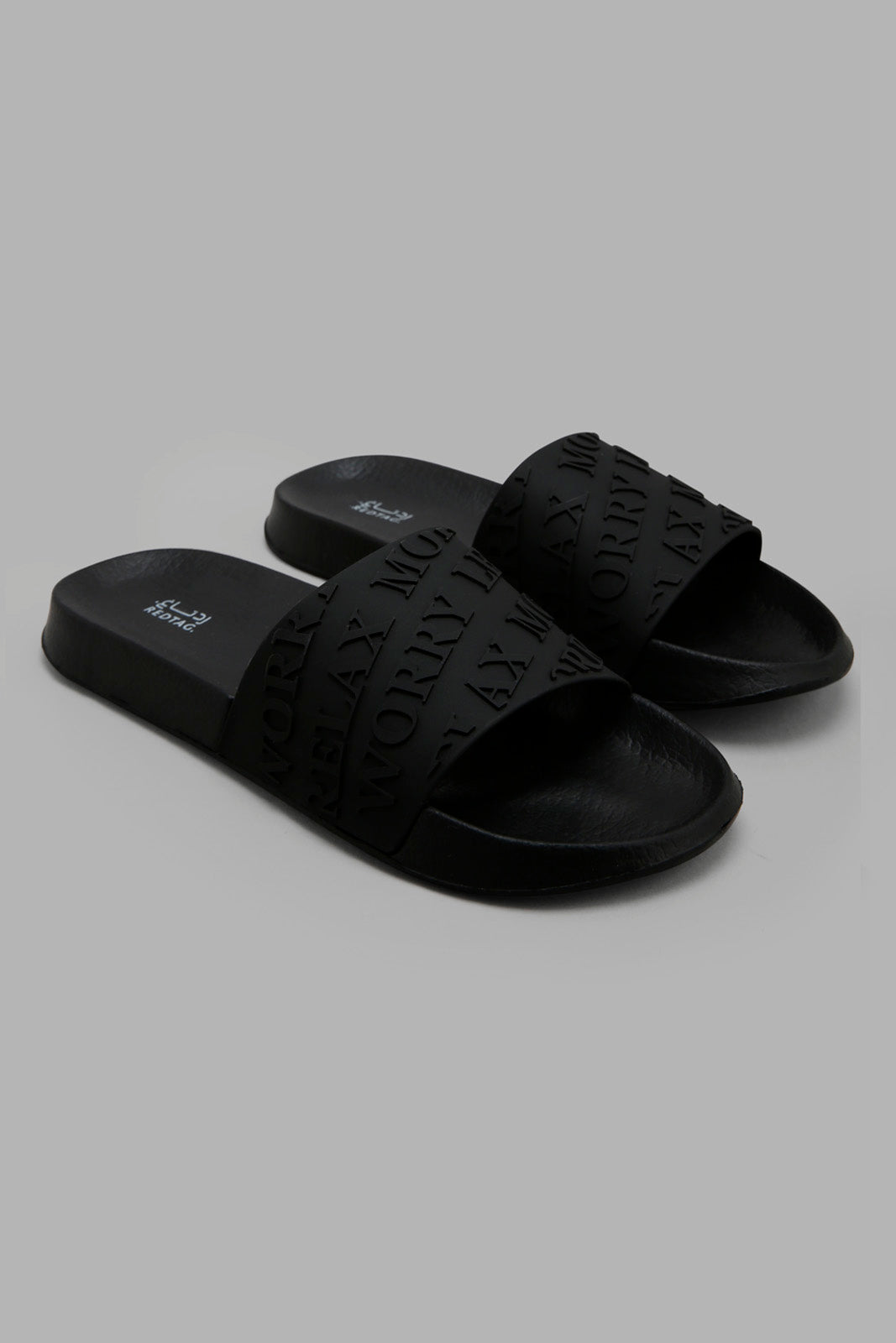 Redtag-Black-Slogan-Upper-Slide-Bundle,-Category:Flip-Flops,-Colour:Black,-Deals:3-For-90,-Deals:New-In,-Filter:Women's-Footwear,-New-In-Women-FOO,-Section:Women,-W22O,-Women-Flip-Flops-Women's-