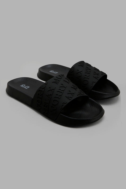 Redtag-Black-Slogan-Upper-Slide-Bundle,-Category:Flip-Flops,-Colour:Black,-Deals:3-For-90,-Deals:New-In,-Filter:Women's-Footwear,-New-In-Women-FOO,-Section:Women,-W22O,-Women-Flip-Flops-Women's-