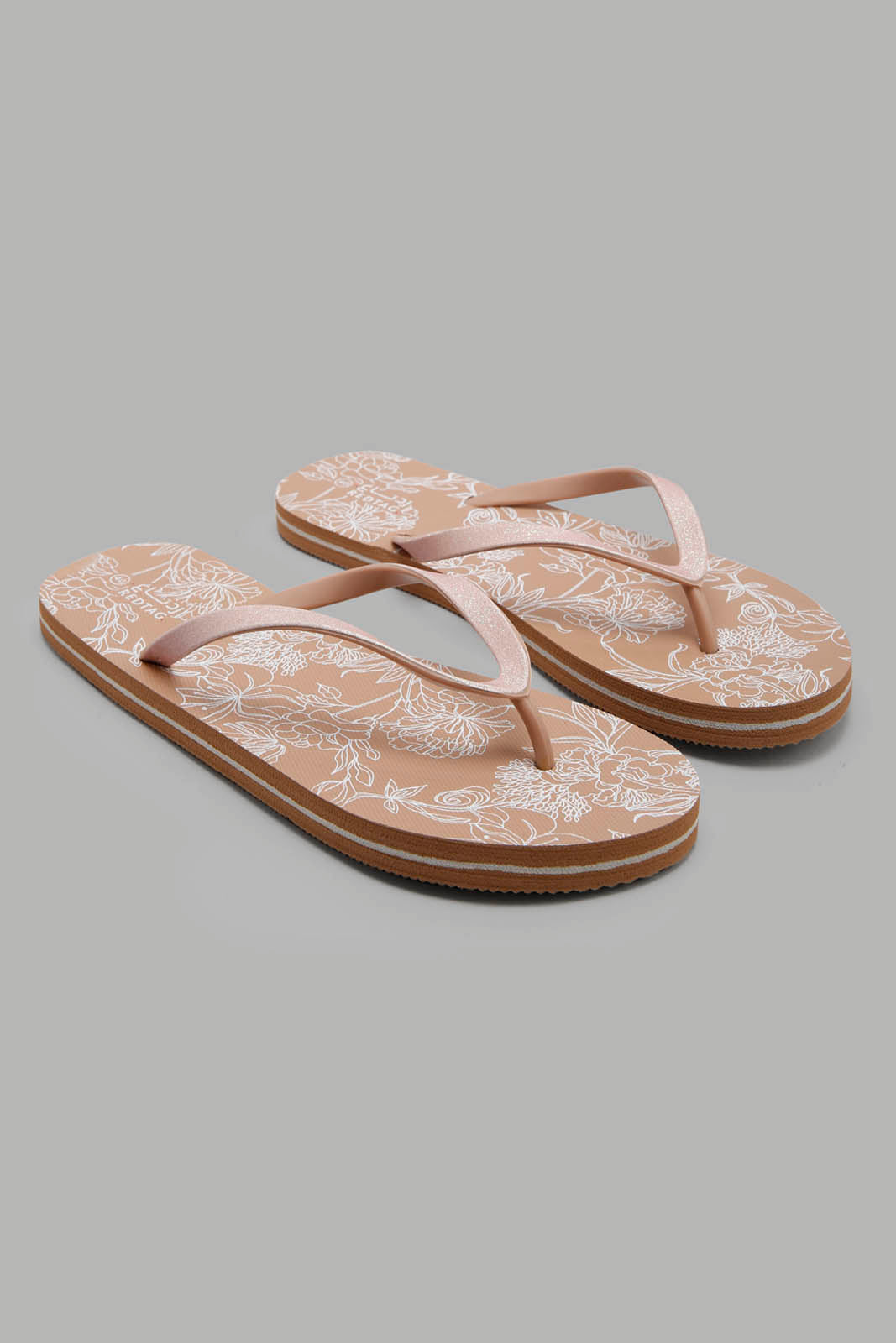 Redtag-Taupe-Floral-Print-Flip-Flop-Bundle,-Category:Flip-Flops,-Colour:Taupe,-Deals:4-For-90,-Deals:New-In,-Filter:Women's-Footwear,-New-In-Women-FOO,-Section:Women,-W22O,-Women-Flip-Flops-Women's-
