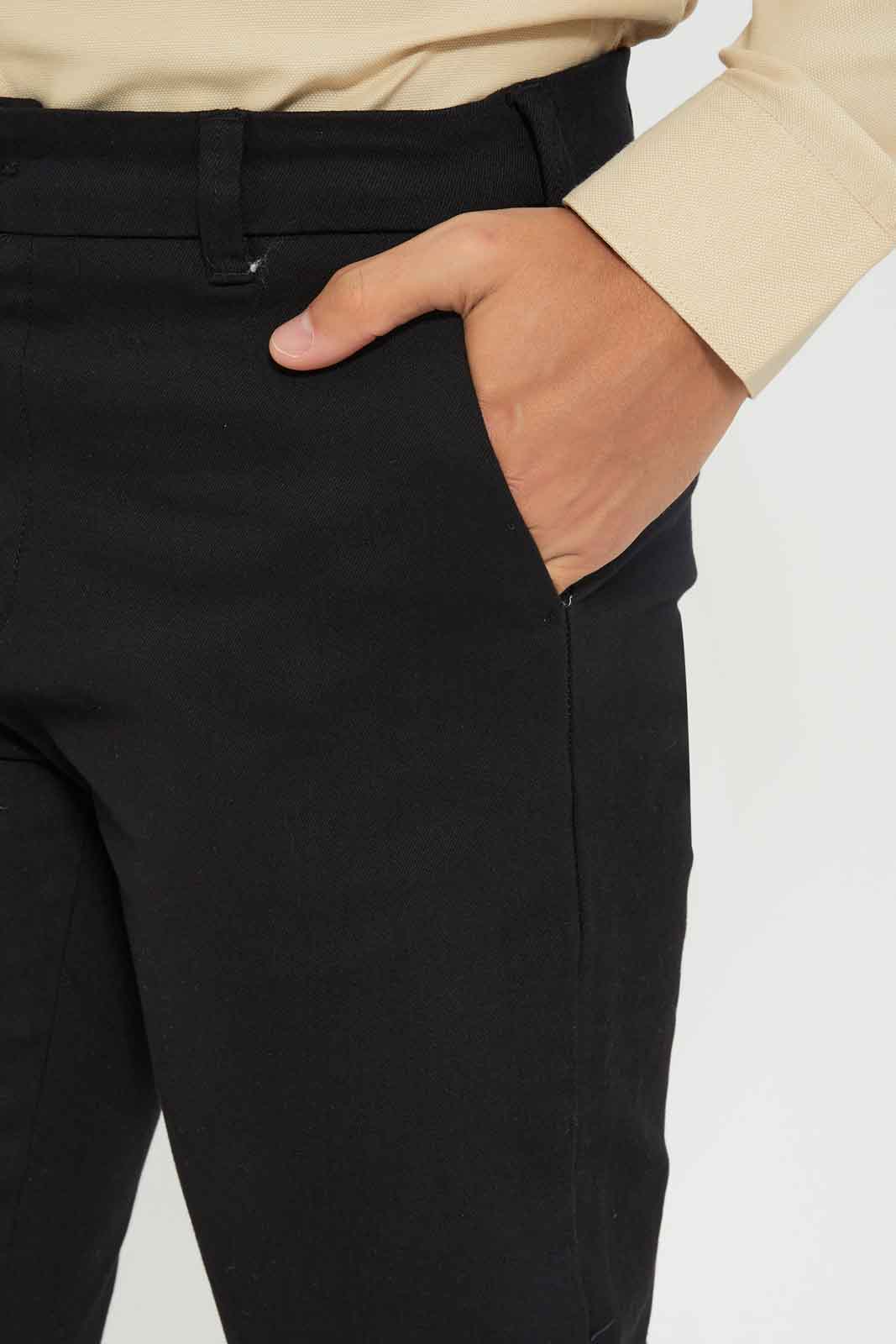 Redtag-Black-Straight-Fit-Chino-Category:Trousers,-Colour:Black,-Dept:Menswear,-Filter:Men's-Clothing,-Men-Trousers,-Non-Sale,-S22A,-Section:Men,-TBL-Men's-