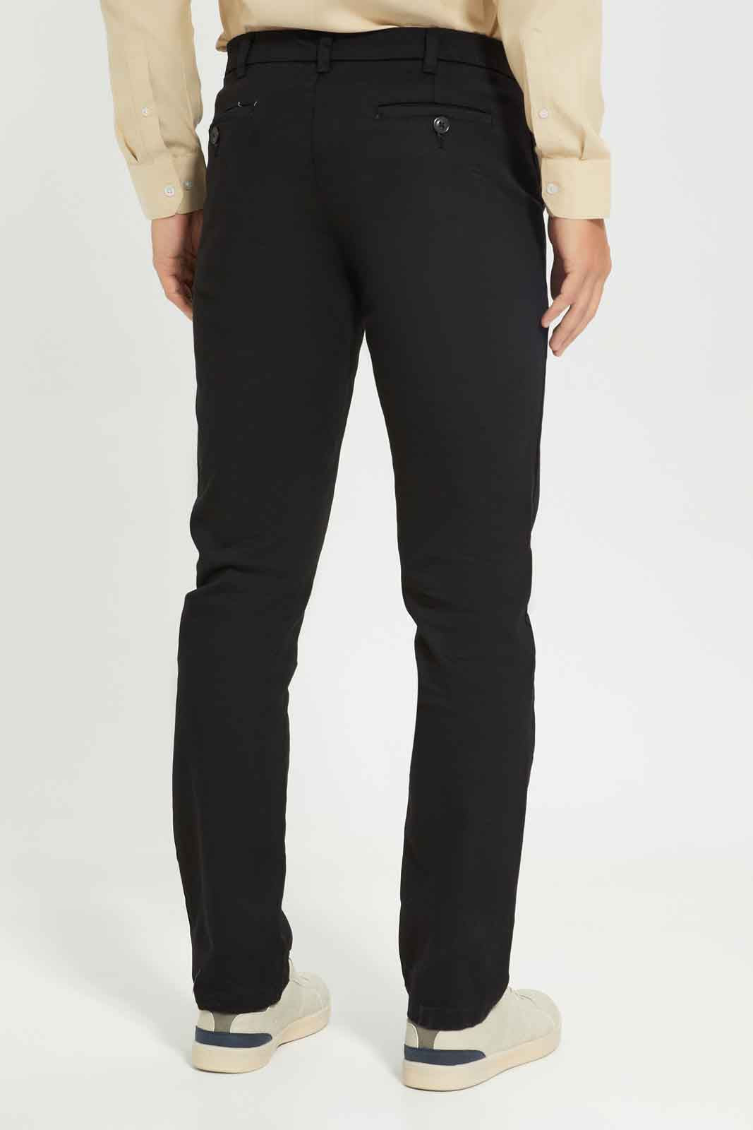 Redtag-Black-Straight-Fit-Chino-Category:Trousers,-Colour:Black,-Dept:Menswear,-Filter:Men's-Clothing,-Men-Trousers,-Non-Sale,-S22A,-Section:Men,-TBL-Men's-