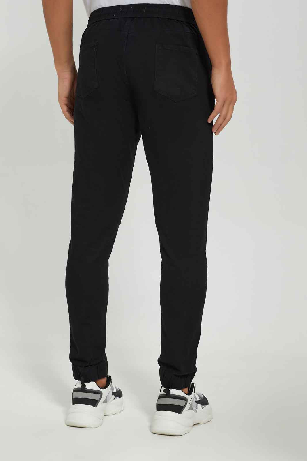 Redtag-Black-Jogger-Category:Trousers,-Colour:Black,-Dept:Menswear,-Filter:Men's-Clothing,-Men-Trousers,-Non-Sale,-S22A,-Section:Men,-TBL-Men's-