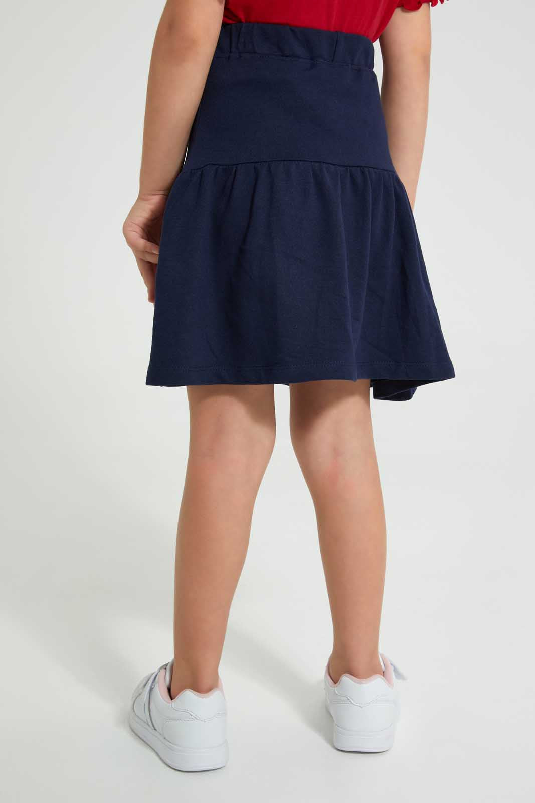 Redtag-Navy-Minnie-Casual-Skirt-Skirts-Girls-2 to 8 Years