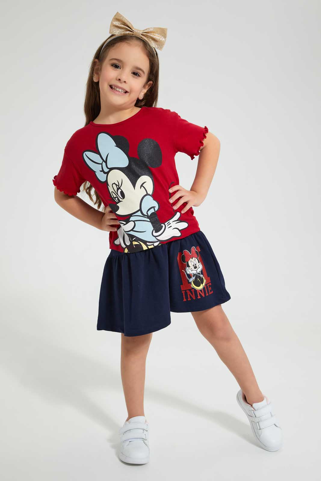 Redtag-Navy-Minnie-Casual-Skirt-Skirts-Girls-2 to 8 Years