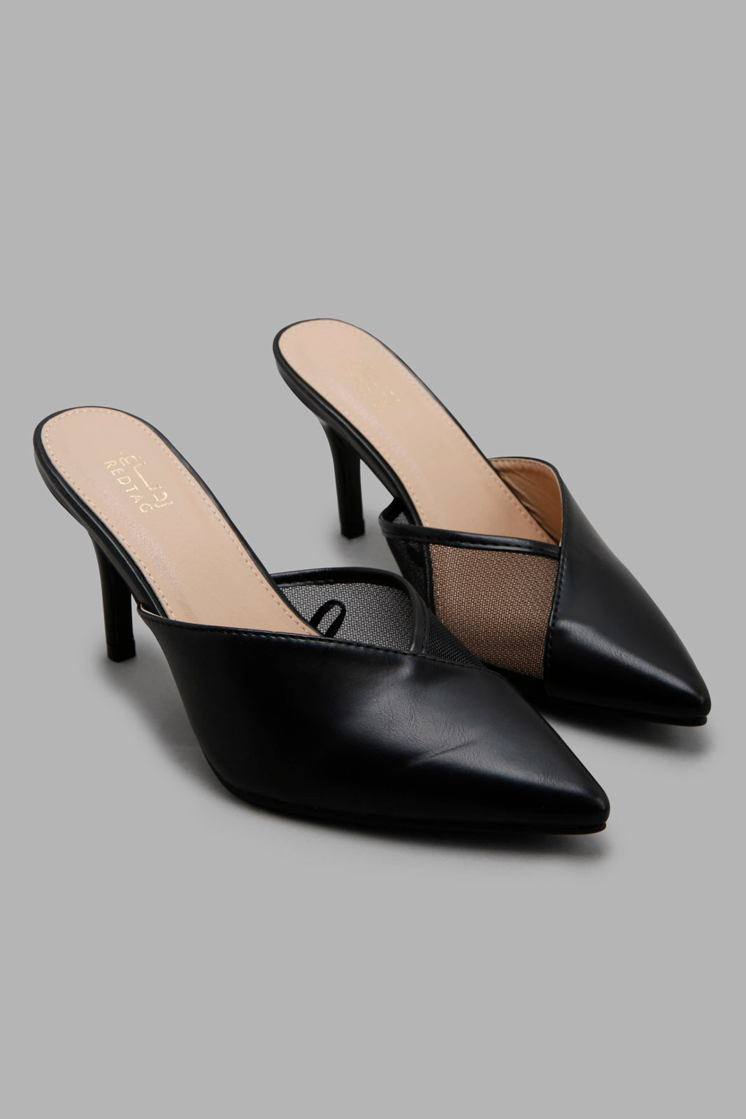 Redtag-Black-Mesh-Closed-Toe-Mule-Category:Formal-Shoes,-Colour:Black,-Deals:New-In,-Filter:Women's-Footwear,-New-In-Women-FOO,-Non-Sale,-S22C,-Section:Women,-Women-Formal-Shoes-Women's-