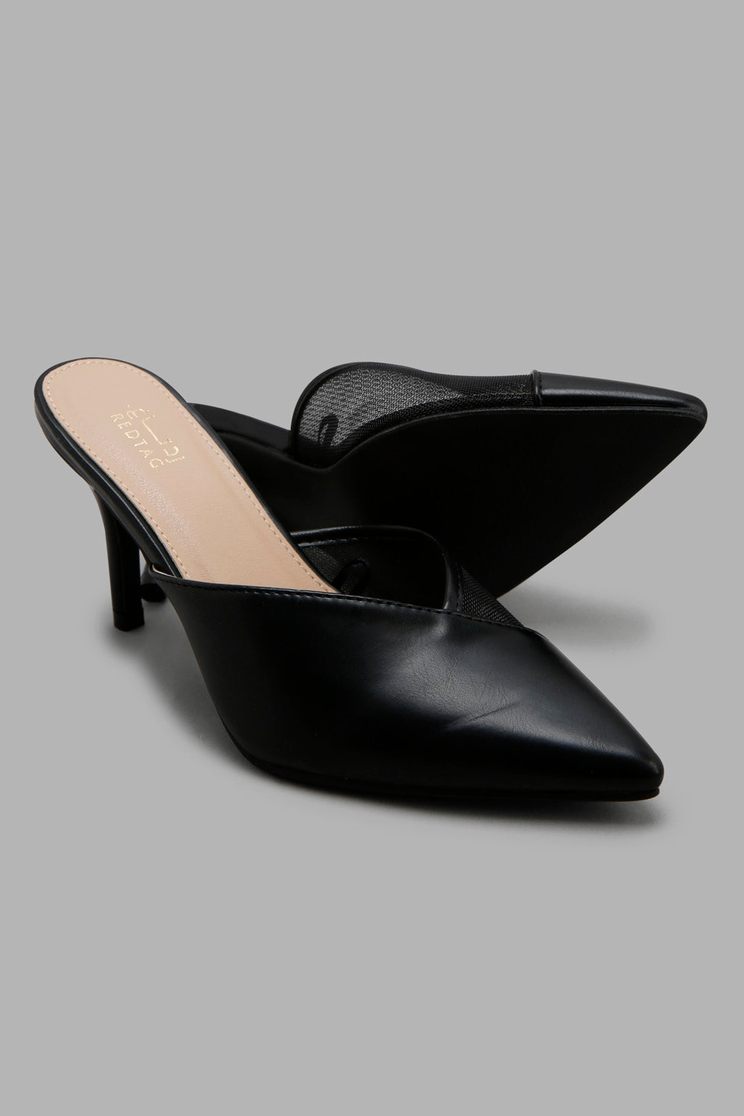 Redtag-Black-Mesh-Closed-Toe-Mule-Category:Formal-Shoes,-Colour:Black,-Deals:New-In,-Filter:Women's-Footwear,-New-In-Women-FOO,-Non-Sale,-S22C,-Section:Women,-Women-Formal-Shoes-Women's-