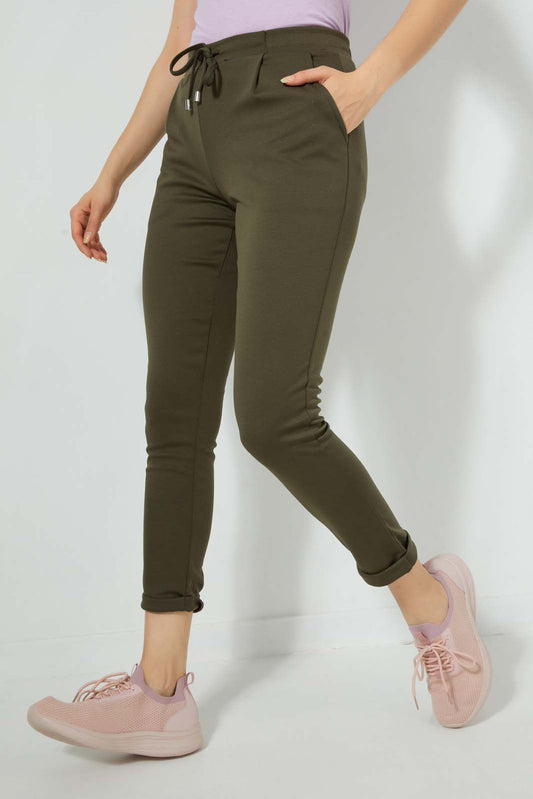 Redtag-Olive-Tapered-Leg-Turn-Up-Trouser-Trousers-Women's-
