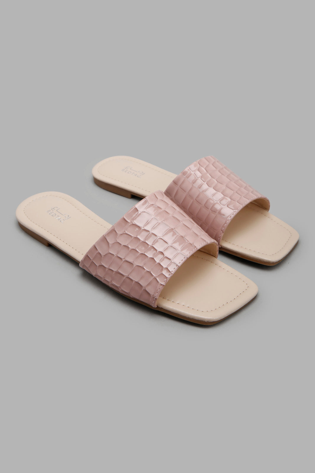 Redtag-Pink-Croc-Patent-Mule-Category:Sandals,-Colour:Pink,-Filter:Women's-Footwear,-LEC-Sandals,-New-In,-New-In-Women-FOO,-Non-Sale,-Section:Women,-W22A-Women's-