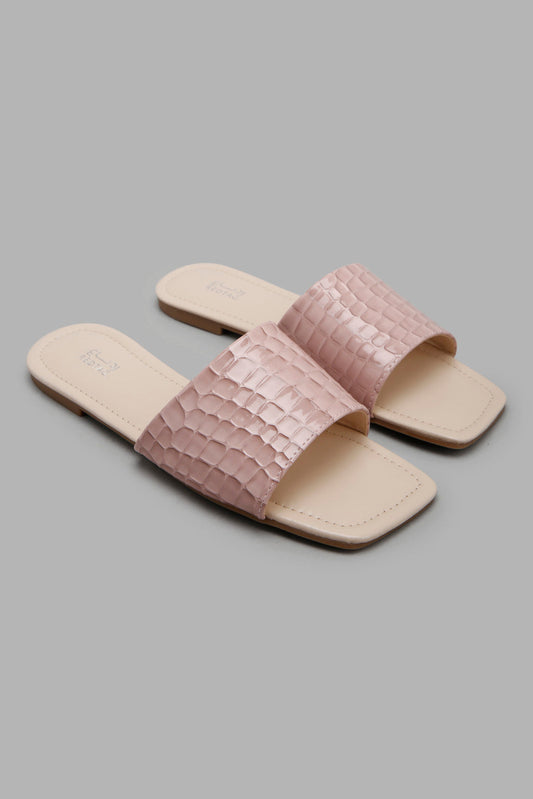 Redtag-Pink-Croc-Patent-Mule-Category:Sandals,-Colour:Pink,-Filter:Women's-Footwear,-LEC-Sandals,-New-In,-New-In-Women-FOO,-Non-Sale,-Section:Women,-W22A-Women's-
