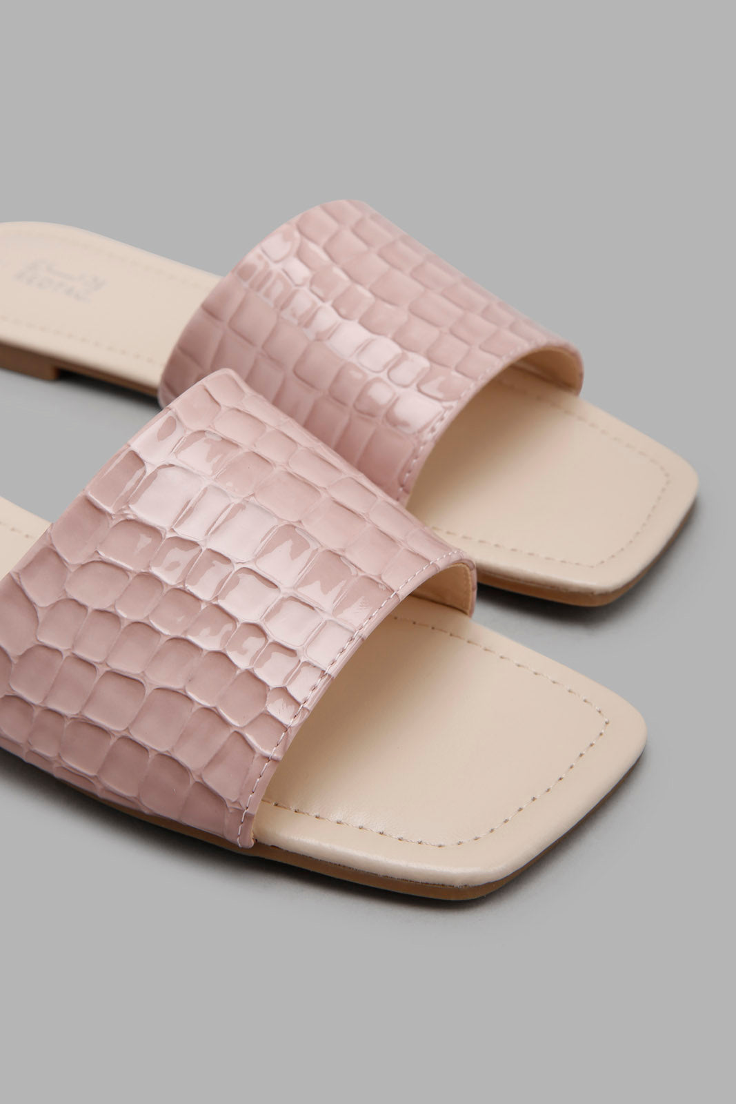 Redtag-Pink-Croc-Patent-Mule-Category:Sandals,-Colour:Pink,-Filter:Women's-Footwear,-LEC-Sandals,-New-In,-New-In-Women-FOO,-Non-Sale,-Section:Women,-W22A-Women's-