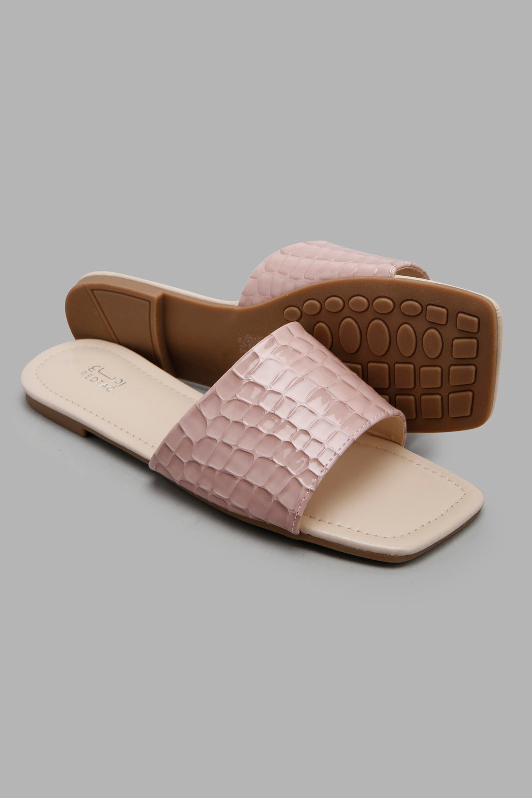 Redtag-Pink-Croc-Patent-Mule-Category:Sandals,-Colour:Pink,-Filter:Women's-Footwear,-LEC-Sandals,-New-In,-New-In-Women-FOO,-Non-Sale,-Section:Women,-W22A-Women's-
