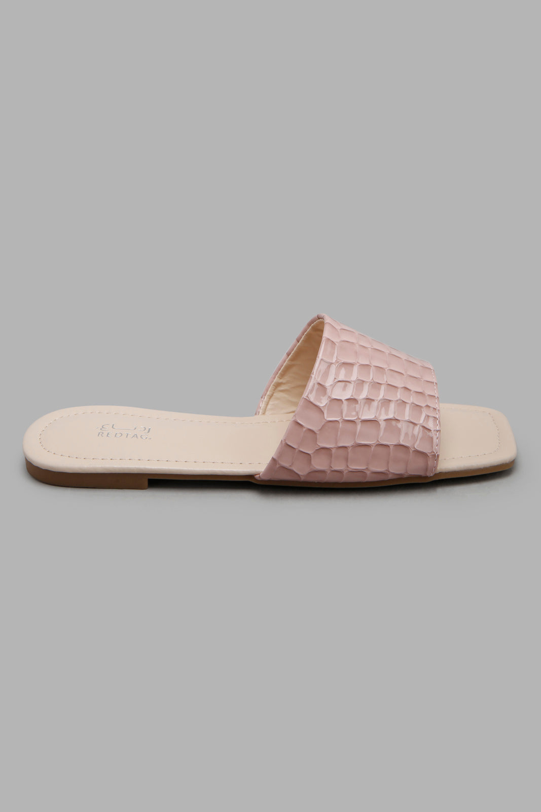Redtag-Pink-Croc-Patent-Mule-Category:Sandals,-Colour:Pink,-Filter:Women's-Footwear,-LEC-Sandals,-New-In,-New-In-Women-FOO,-Non-Sale,-Section:Women,-W22A-Women's-