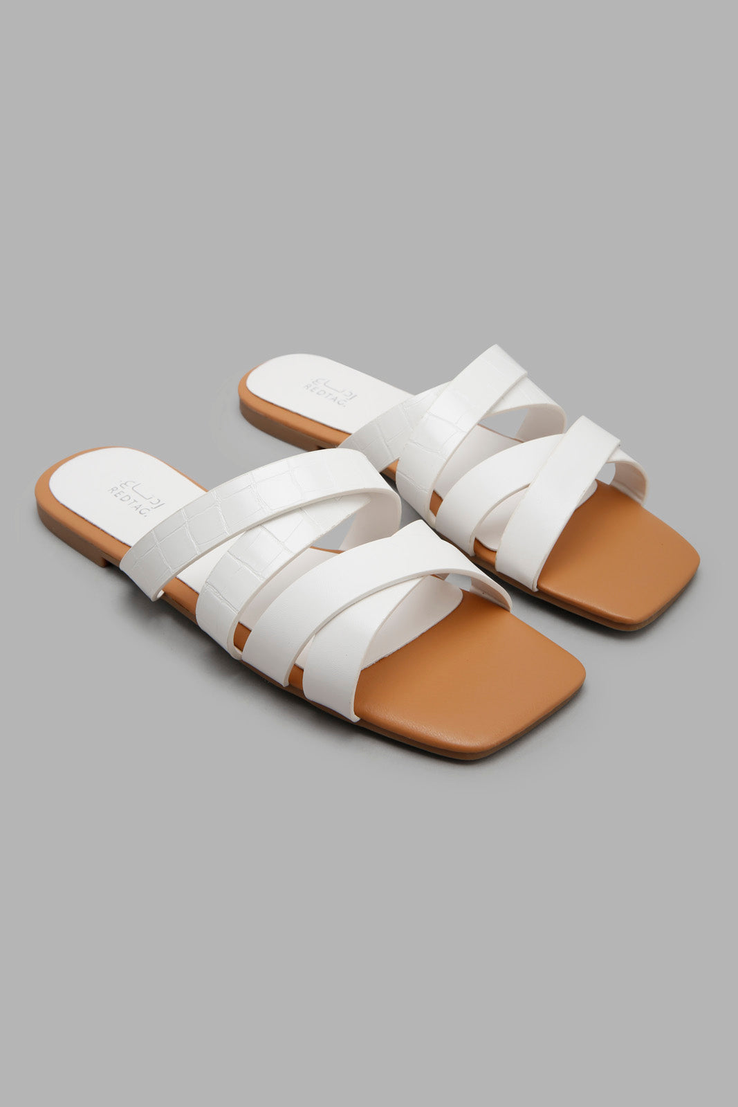Redtag-White-Strapy-Mule-Category:Sandals,-Colour:White,-Filter:Women's-Footwear,-LEC-Sandals,-New-In,-New-In-Women-FOO,-Non-Sale,-Section:Women,-W22A-Women's-