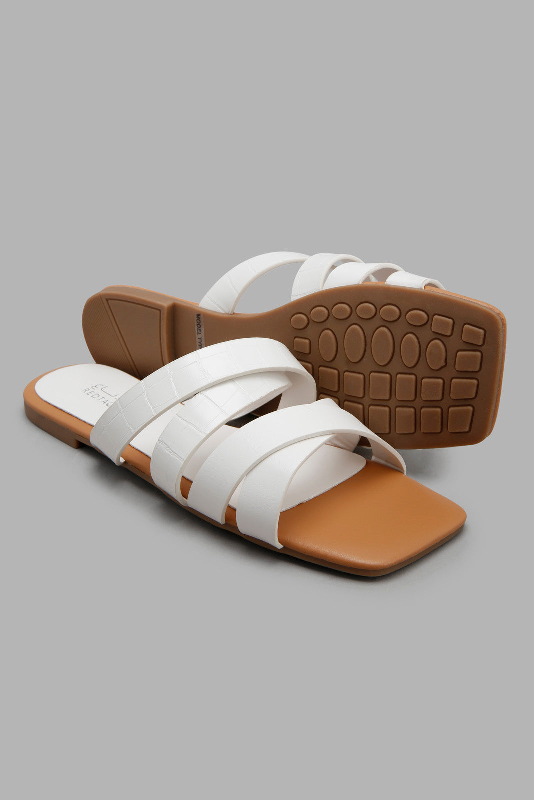 Redtag-White-Strapy-Mule-Category:Sandals,-Colour:White,-Filter:Women's-Footwear,-LEC-Sandals,-New-In,-New-In-Women-FOO,-Non-Sale,-Section:Women,-W22A-Women's-