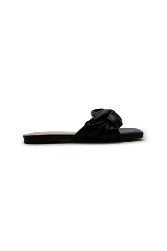 Redtag-Black-Knot-Square-Toe-Mule-Category:Sandals,-Colour:Black,-Deals:New-In,-Dept:Ladieswear,-Filter:Women's-Footwear,-LEC-Sandals,-New-In-Women-FOO,-Non-Sale,-Section:Women,-W22A-Women's-