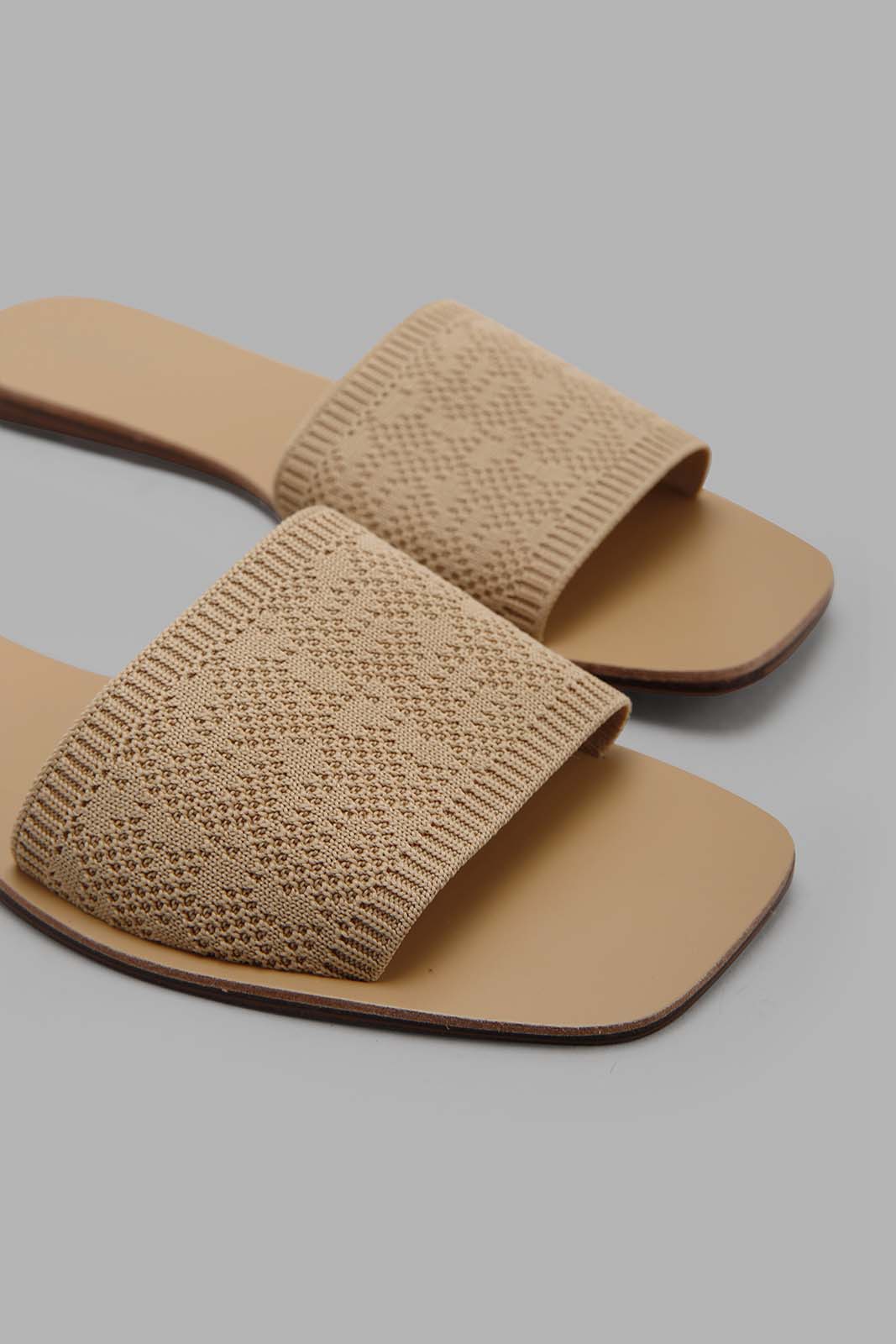 Redtag-Taupe-Knit-Mule-Category:Sandals,-Colour:Taupe,-Deals:New-In,-Filter:Women's-Footwear,-LEC-Sandals,-New-In-Women-FOO,-Non-Sale,-Section:Women,-W22A-Women's-