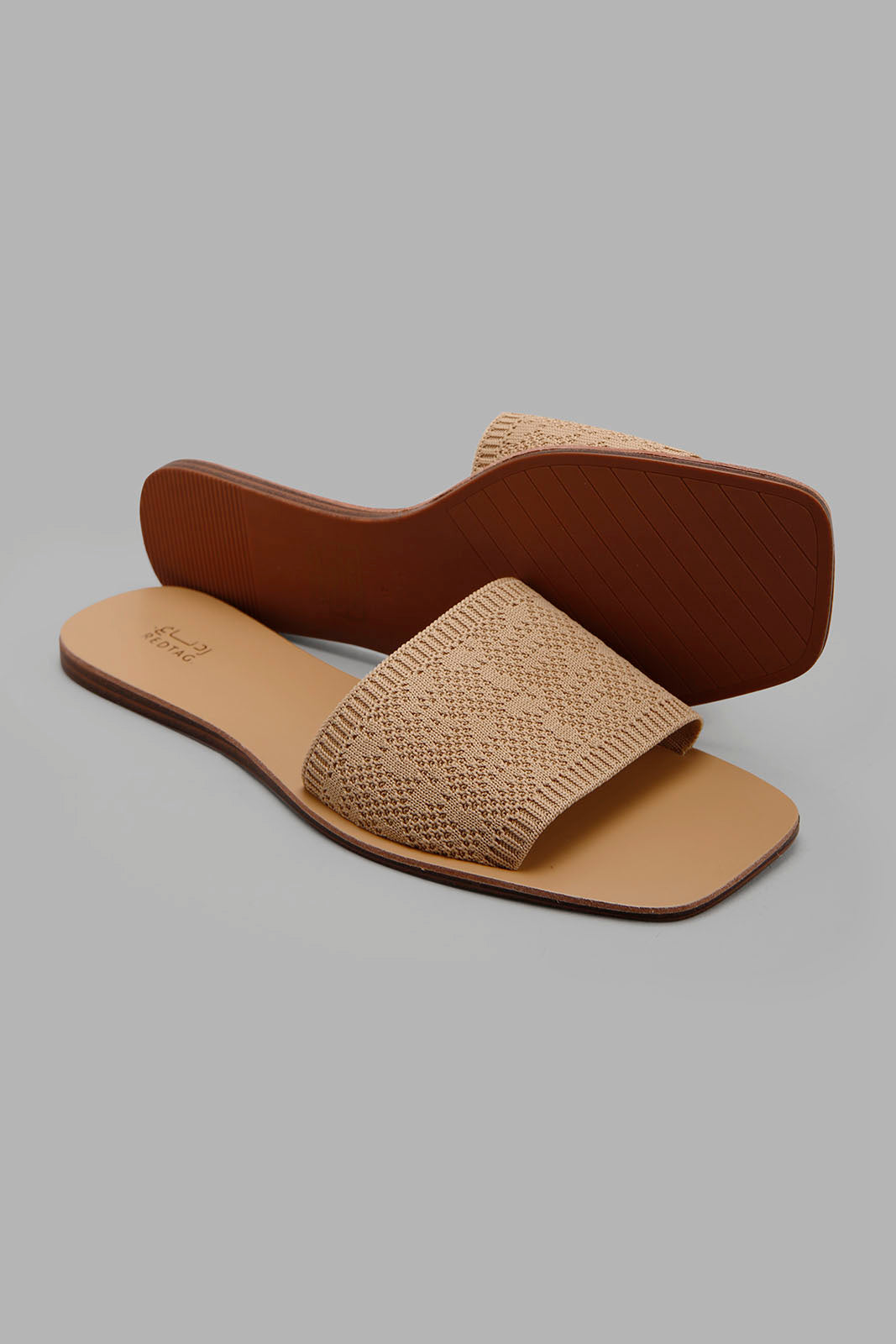 Redtag-Taupe-Knit-Mule-Category:Sandals,-Colour:Taupe,-Deals:New-In,-Filter:Women's-Footwear,-LEC-Sandals,-New-In-Women-FOO,-Non-Sale,-Section:Women,-W22A-Women's-
