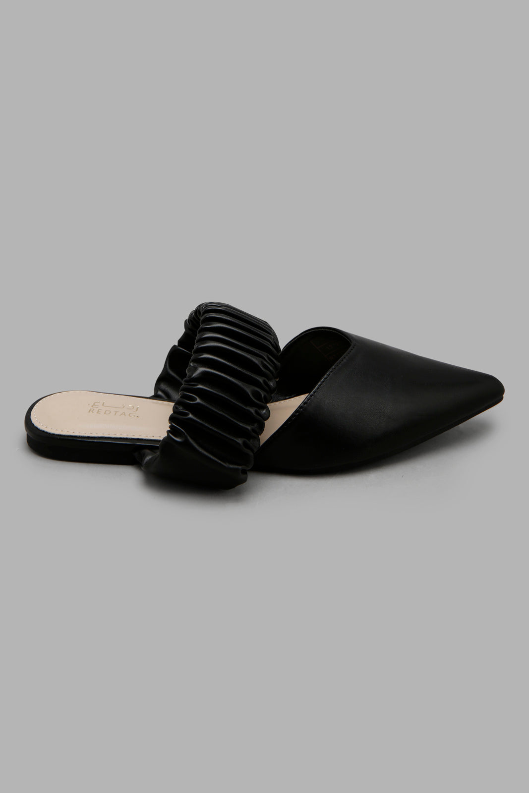 Redtag-Black-Ruche-Closed-Toe-Mule-Category:Shoes,-Colour:Black,-Filter:Women's-Footwear,-New-In,-New-In-Women-FOO,-Non-Sale,-Section:Women,-W22A,-Women-Shoes-Women's-