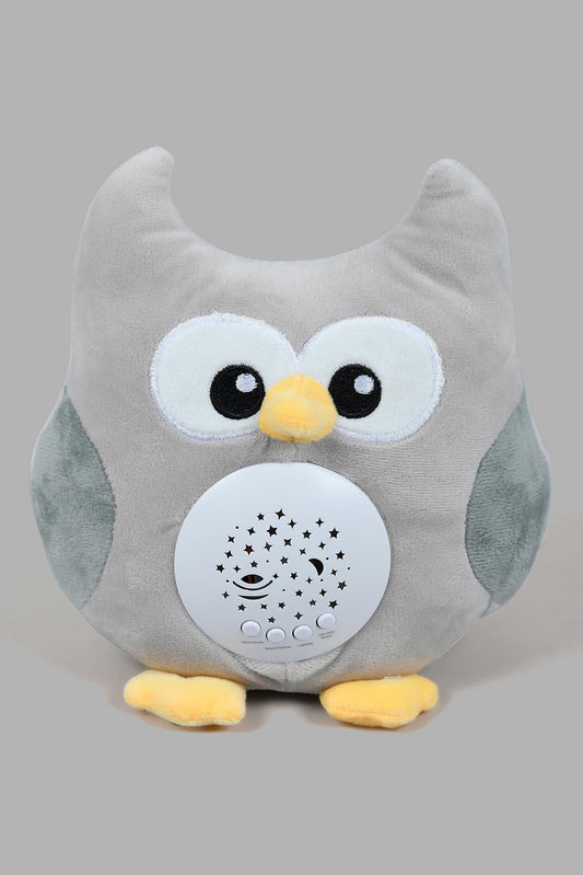 Grey Soft Musical Owl Toy With Projector For Babies