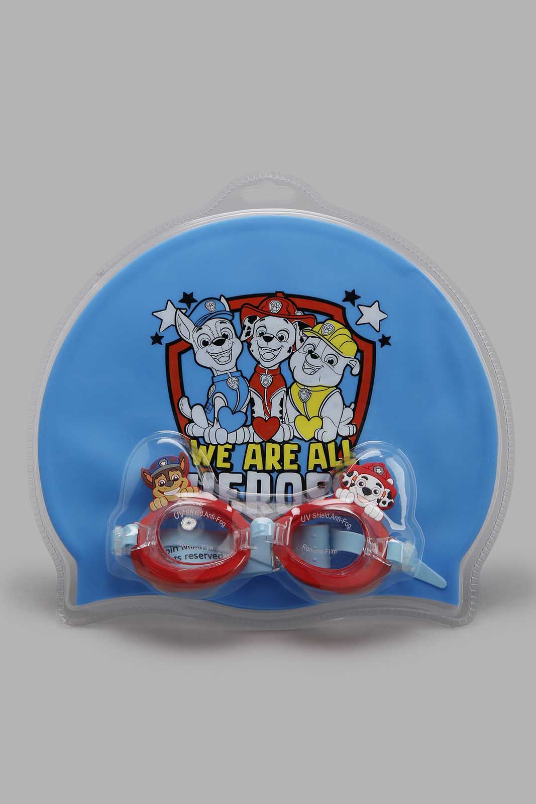 Redtag-Blue-Paw-Patrol-Silicone-Swim-Cap-+-Swim-Goggle-Set-BTS,-Category:Toys,-CHR,-Colour:Blue,-Filter:Toys-Accessories,-IMP-Toys,-New-In,-New-In-IMP-ACC,-Non-Sale,-S22C,-Section:Girls-(0-to-14Yrs)-Toys-
