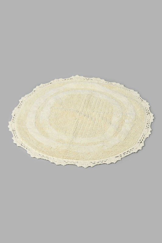 Redtag-White-Cotton-Chrochet-Round-Dhurrie-Rugs-Home-Decor-