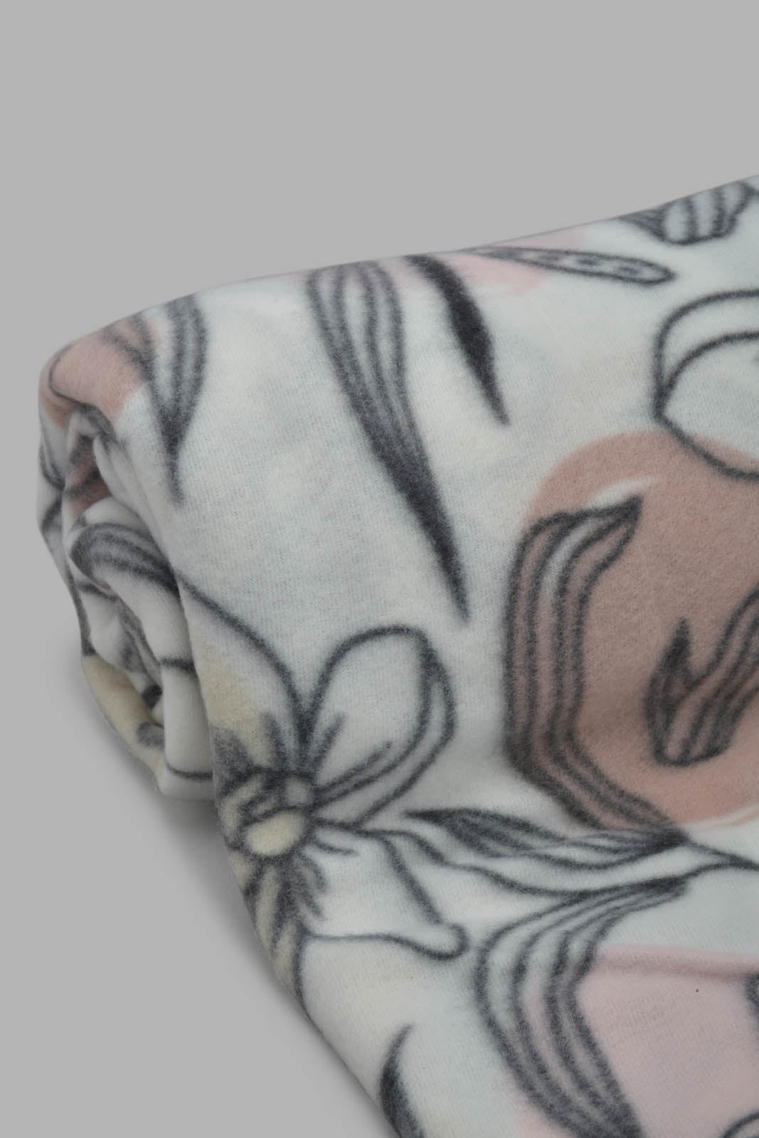 Redtag-Pink/White-Floral-Print-Single-Fleece-Blanket-Category:Blankets,-Colour:Pink,-Filter:Home-Bedroom,-HMW-BED-Blankets,-New-In,-New-In-HMW-BED,-Non-Sale,-S22C,-Section:Homewares-Home-Bedroom-